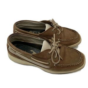 LL Bean Lakeside Boat Shoes Brown Leather 286841